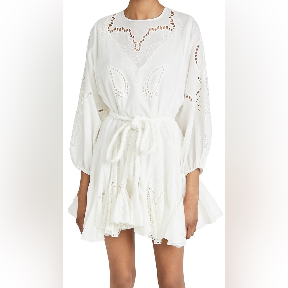 Rhode Ella eyelet mini dress in white